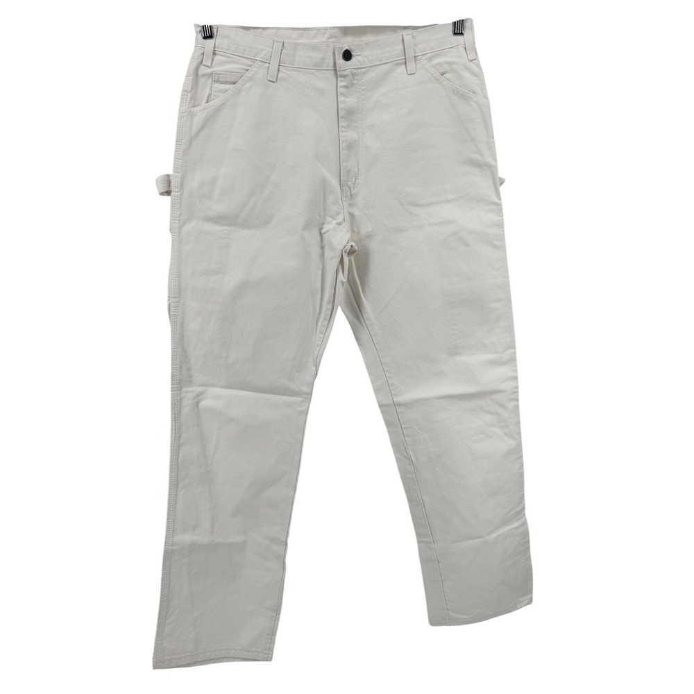 Dickies Painter Pants‎ Mens 36x34 White Carpenter Utility Workwear 1953WH